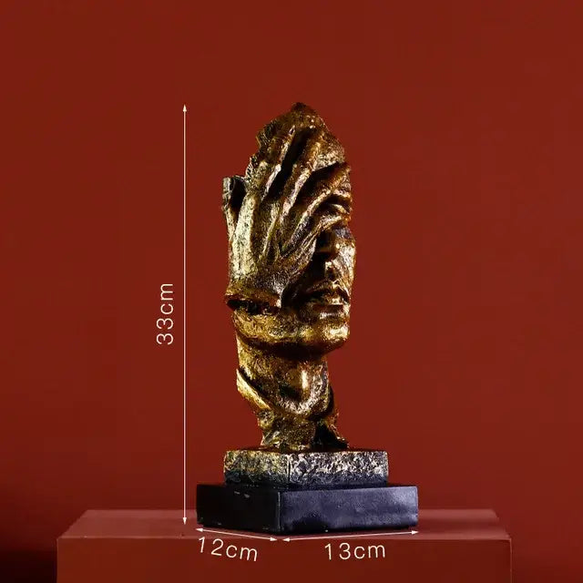 Modern gold resin sculpture living room abstract figurine