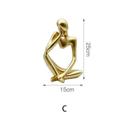 Modern gold resin sculpture living room abstract figurine