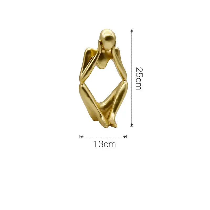Modern gold resin sculpture living room abstract figurine