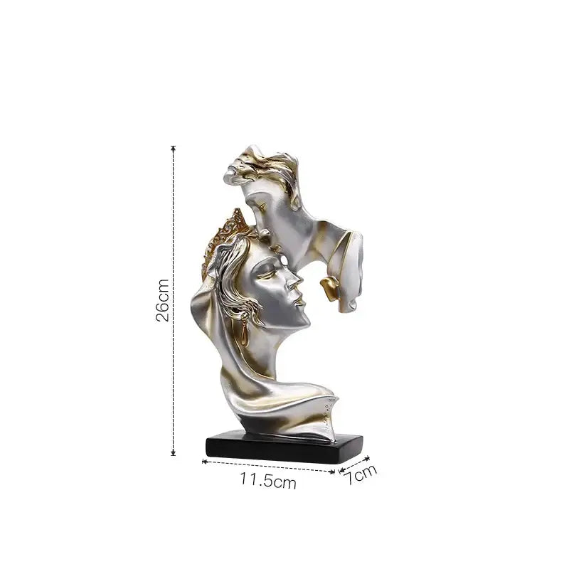 Modern gold resin sculpture living room abstract figurine