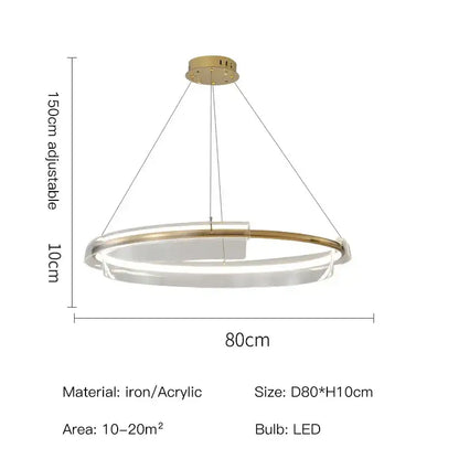 Modern gold ring chandelier dining room pendant light