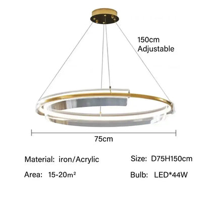 Modern gold ring chandelier dining room pendant light