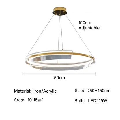 Modern gold ring chandelier dining room pendant light
