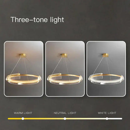 Modern gold ring chandelier dining room pendant light