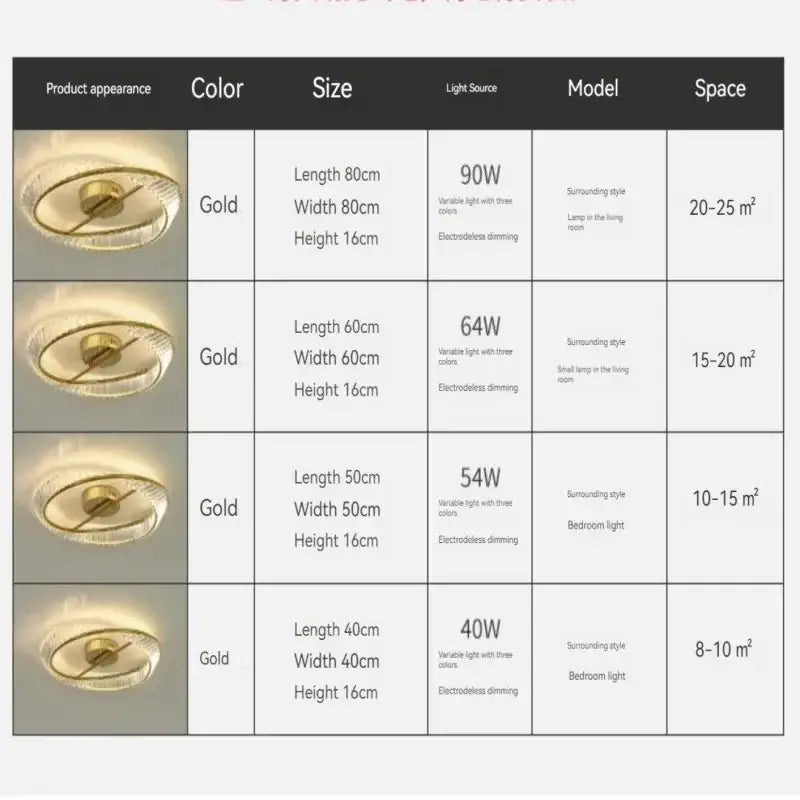Modern gold ring crystal led ceiling chandelier for living room