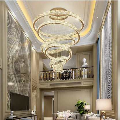 Modern gold ring decorbites crystal led chandelier living room light