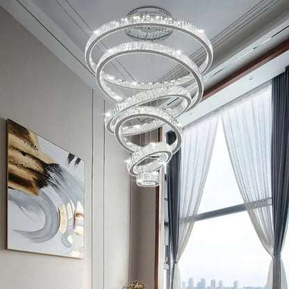 Modern gold ring decorbites crystal led chandelier living room light