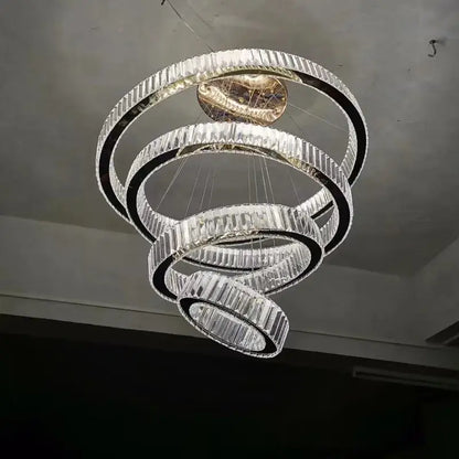 Modern gold ring decorbites crystal led chandelier living room light