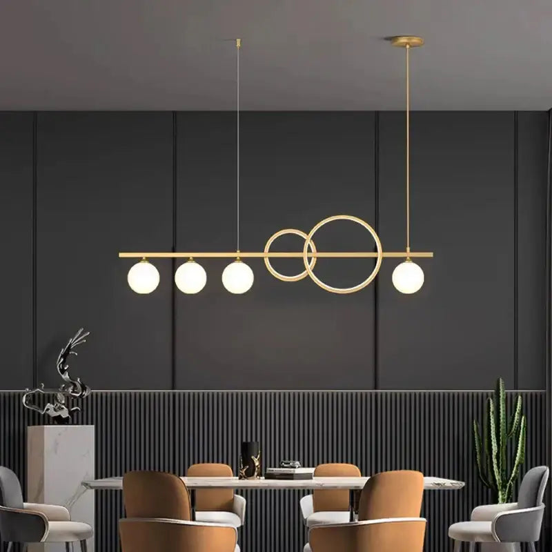 Modern gold ring elegant chandelier dining room pendant light
