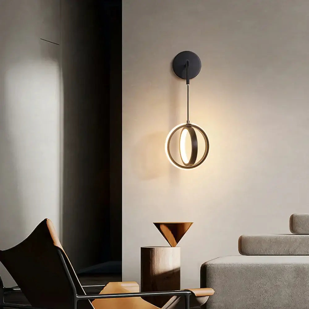 Modern gold ring led wall lamp for bedroom and living room