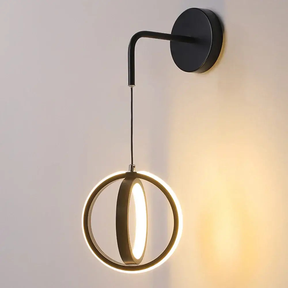 Modern gold ring led wall lamp for bedroom and living room