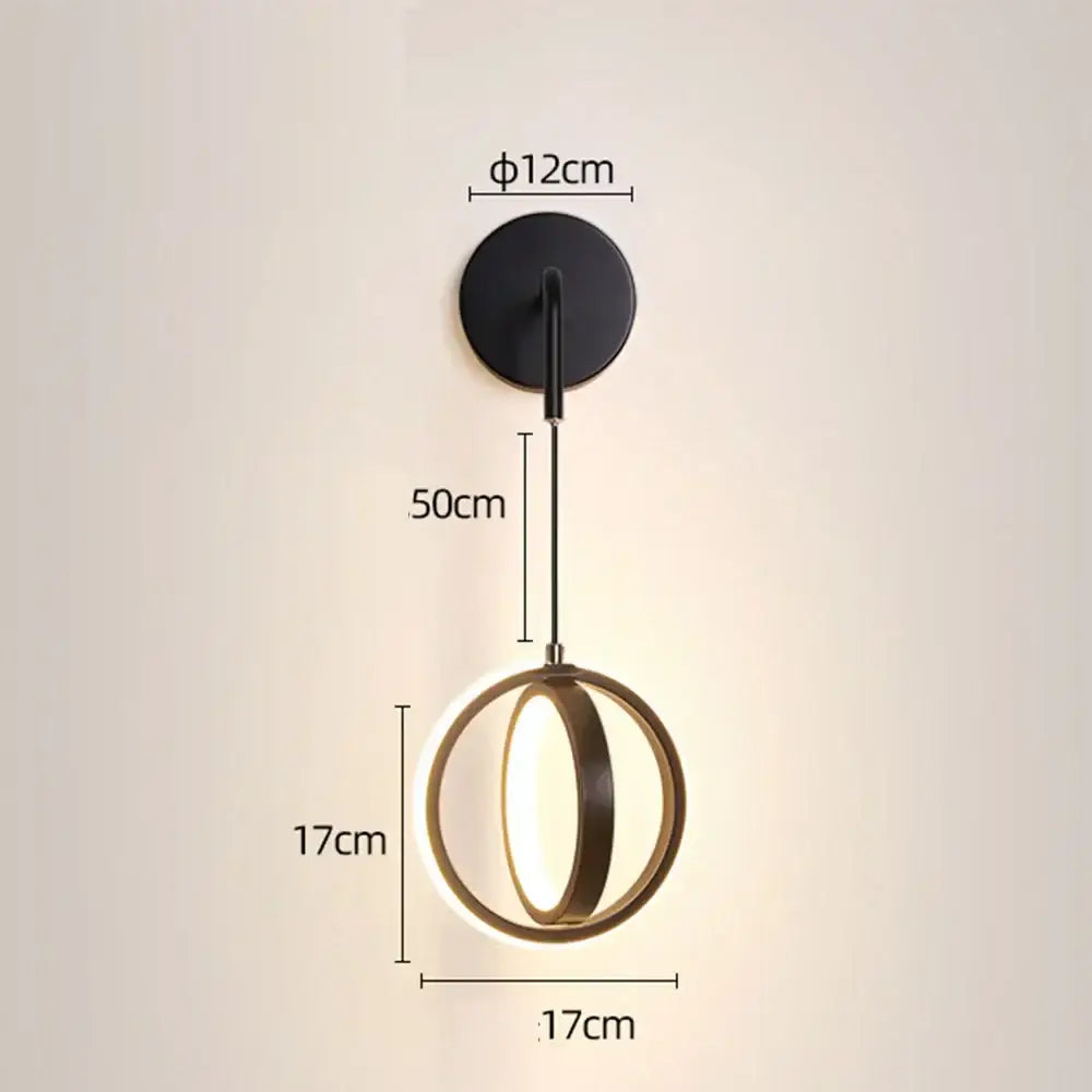 Modern gold ring led wall lamp for bedroom and living room