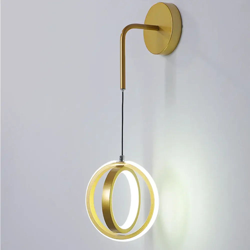 Modern gold ring led wall lamp for bedroom and living room