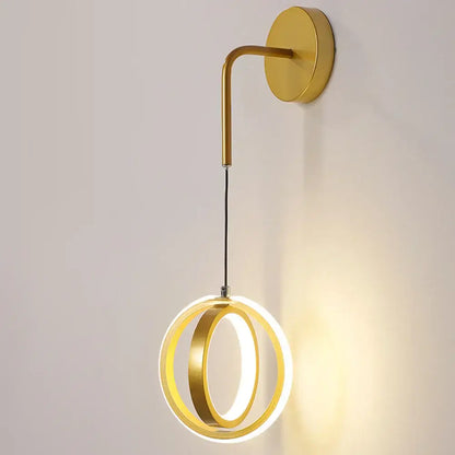 Modern gold ring led wall lamp for bedroom and living room