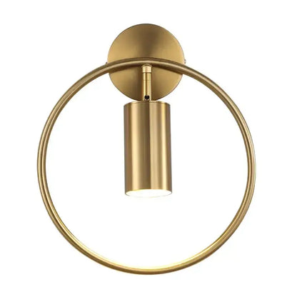 Modern gold ring led wall sconce light – bedroom adjustable fixture