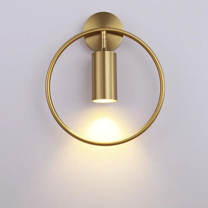 Modern gold ring led wall sconce light – bedroom adjustable fixture
