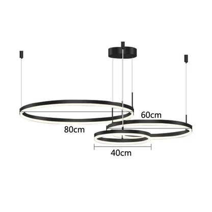 Modern gold ring pendant ceiling lamp for dining room