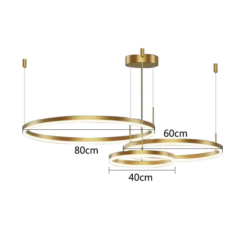 Modern gold ring pendant ceiling lamp for dining room