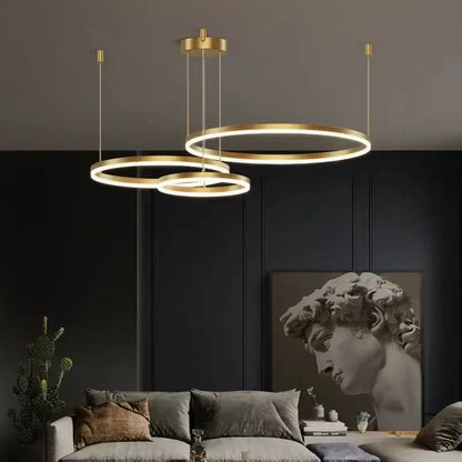 Modern gold ring pendant ceiling lamp for dining room