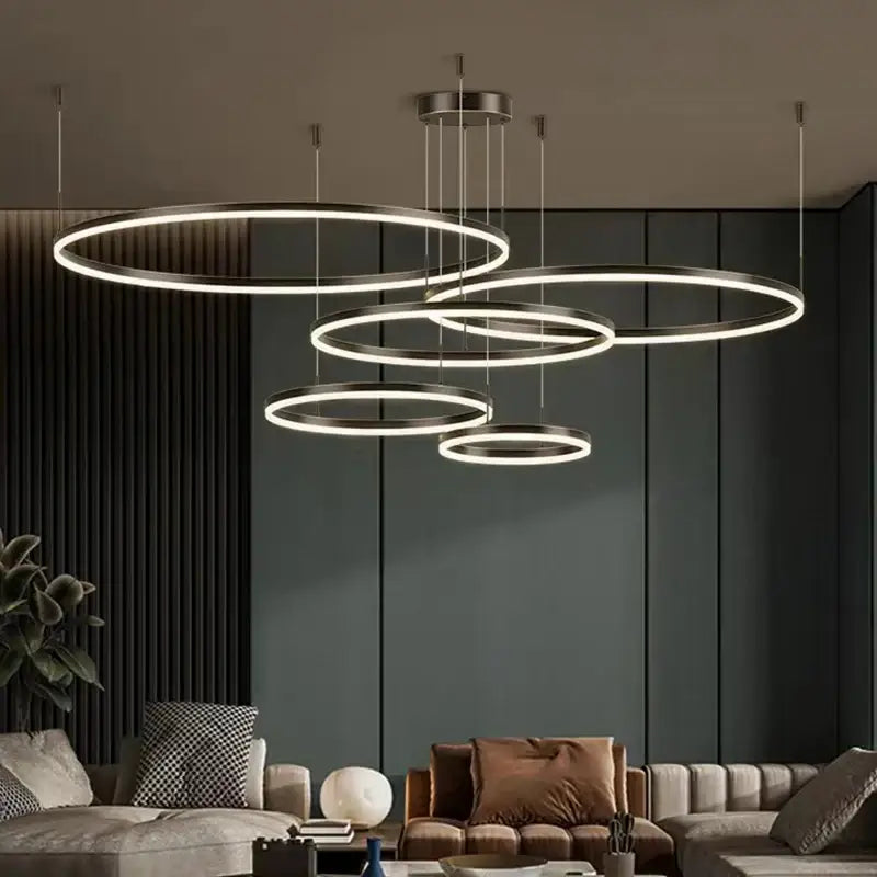 Modern gold ring pendant ceiling lamp for dining room