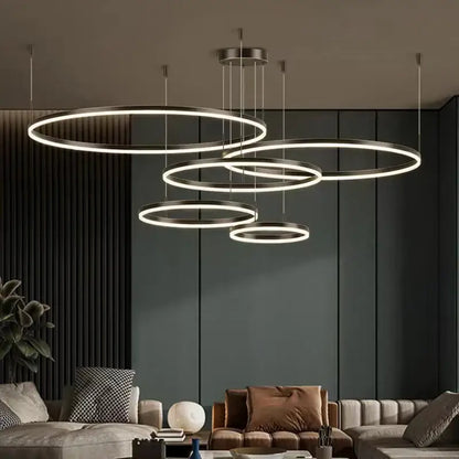 Modern gold ring pendant ceiling lamp for dining room