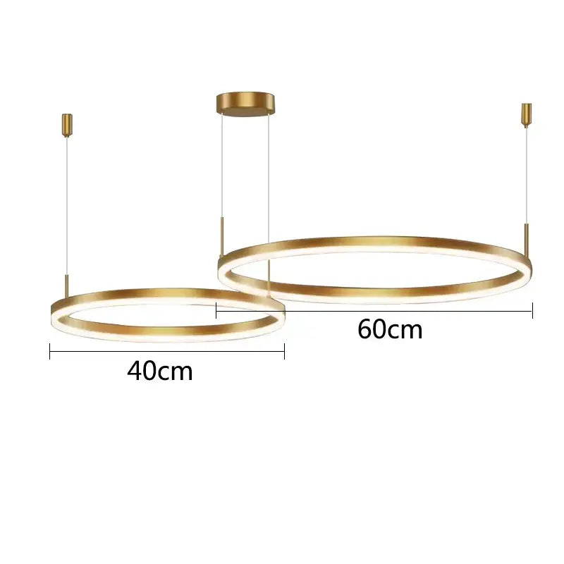 Modern gold ring pendant ceiling lamp for dining room