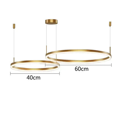 Modern gold ring pendant ceiling lamp for dining room