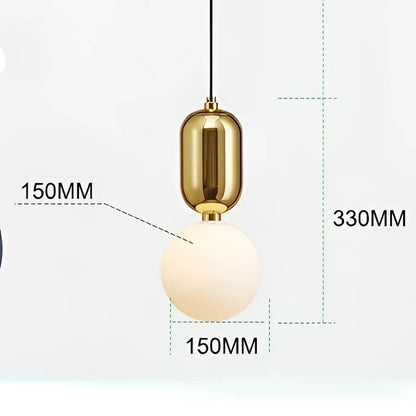 Modern gold ring pendant light with frosted glass for living room