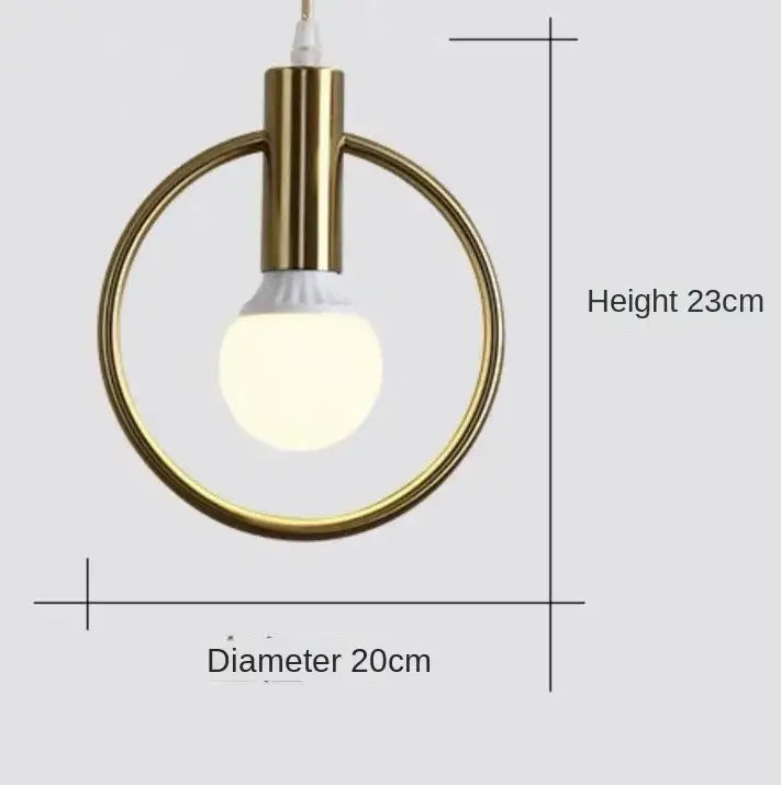 Modern gold ring pendant light with frosted glass for living room