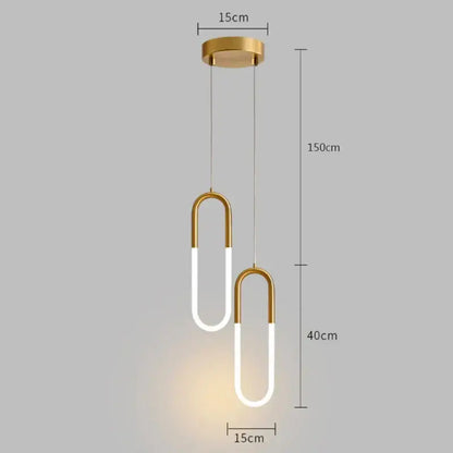 Modern gold ring pendant lights dining room minimalist led fixture