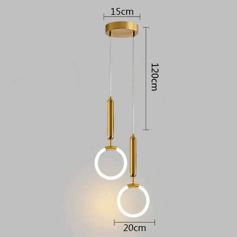 Modern gold ring pendant lights dining room minimalist led fixture