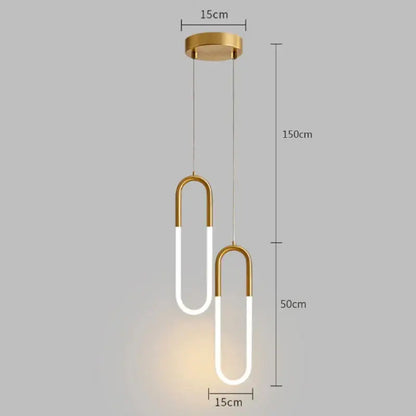 Modern gold ring pendant lights dining room minimalist led fixture