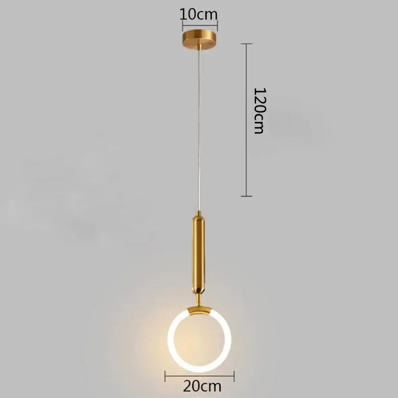 Modern gold ring pendant lights dining room minimalist led fixture