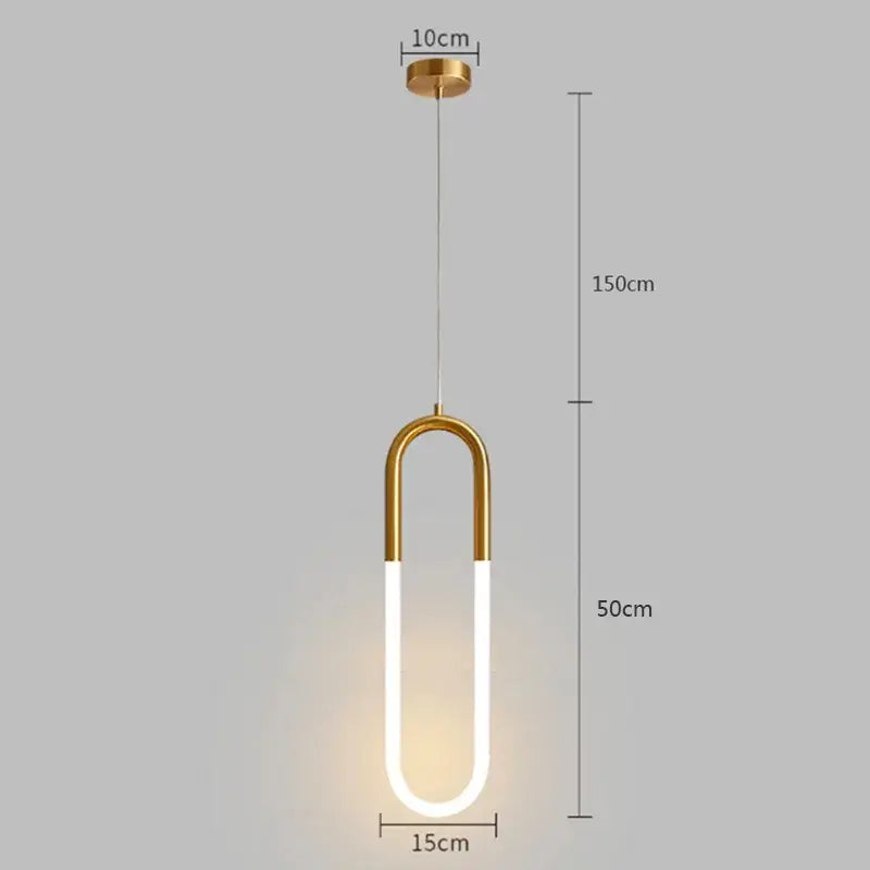 Modern gold ring pendant lights dining room minimalist led fixture