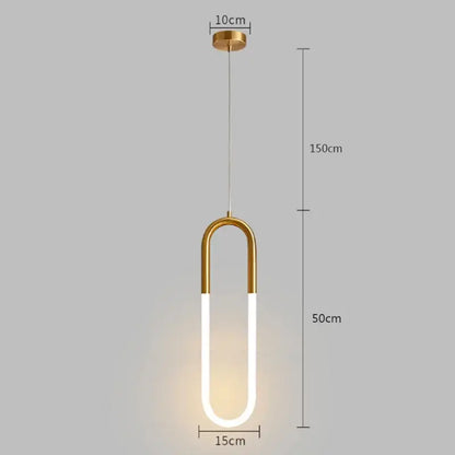 Modern gold ring pendant lights dining room minimalist led fixture