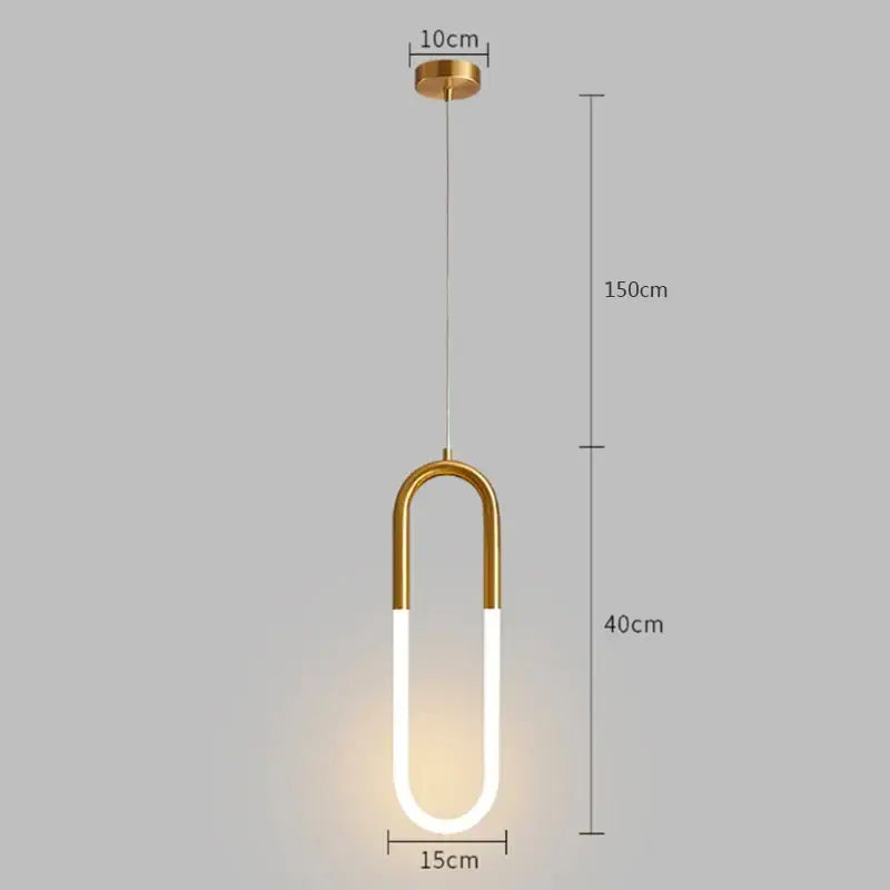 Modern gold ring pendant lights dining room minimalist led fixture