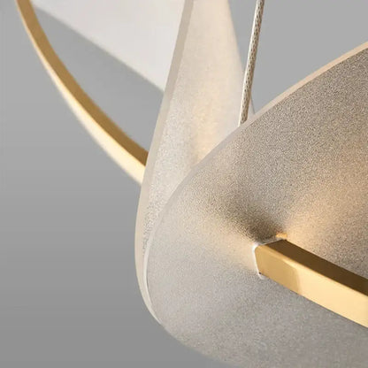 Modern gold ring white acrylic petal pendant light dining room