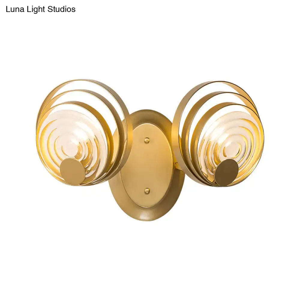 Modern gold ripple glass wall light for living room light fixture