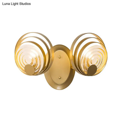 Modern gold ripple glass wall light for living room light fixture