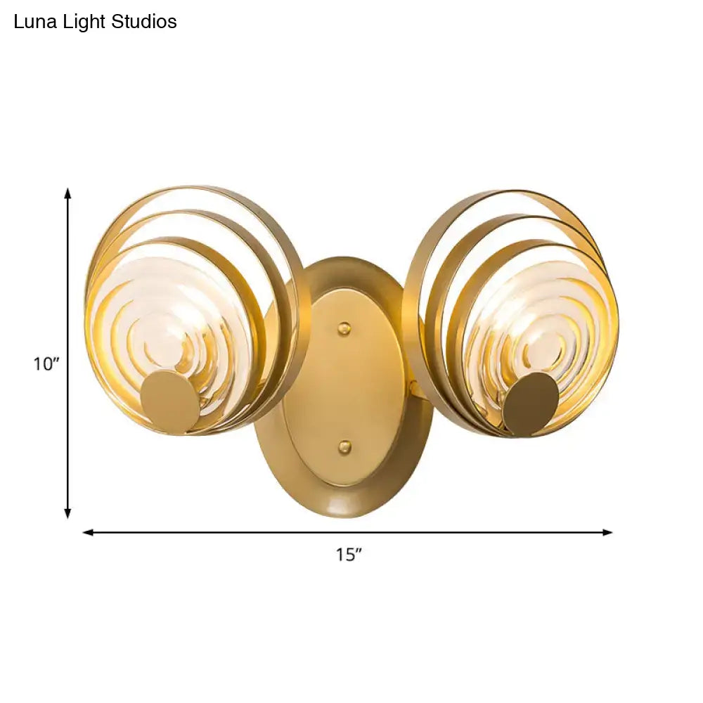 Modern gold ripple glass wall light for living room light fixture