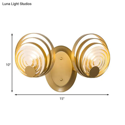 Modern gold ripple glass wall light for living room light fixture