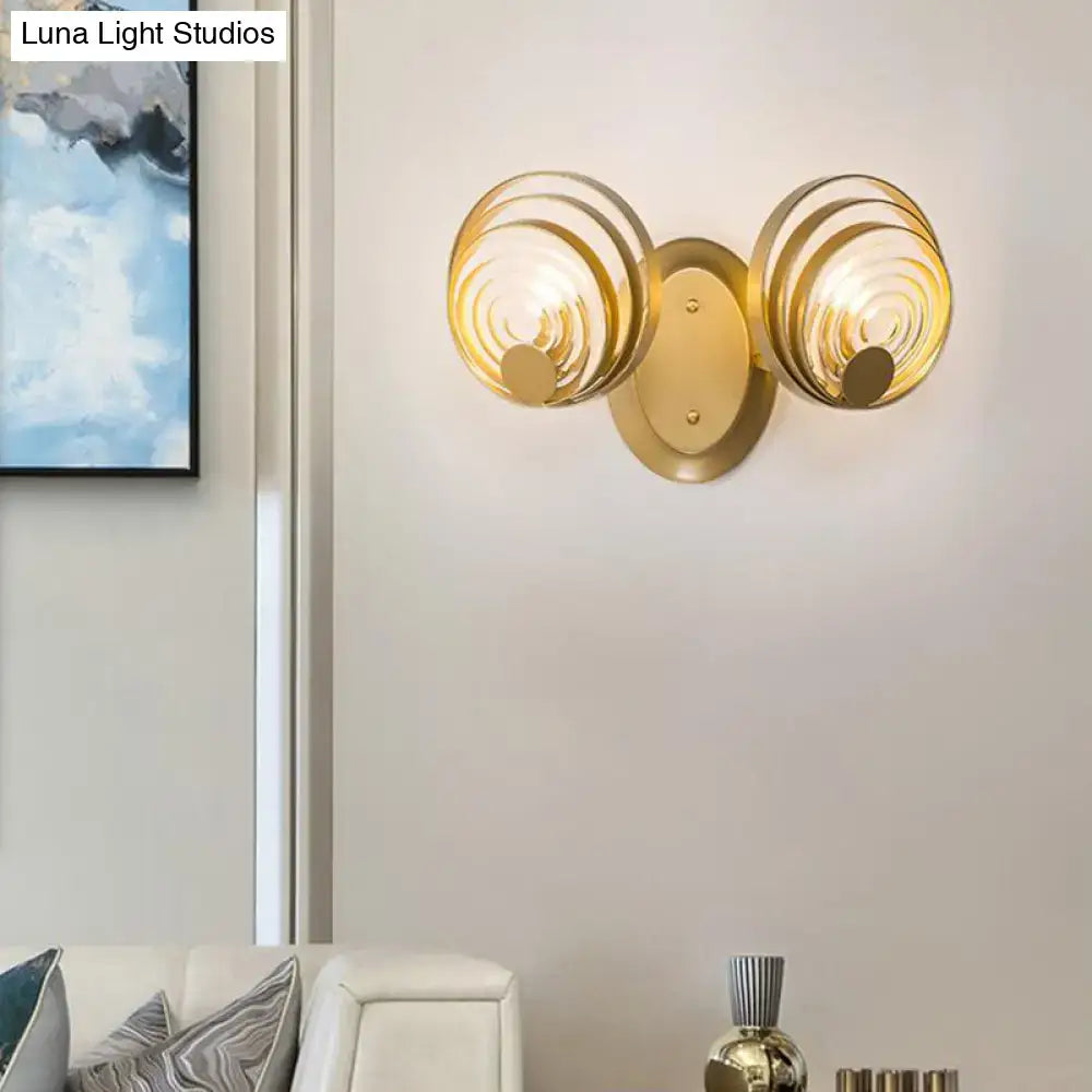 Modern gold ripple glass wall light for living room light fixture