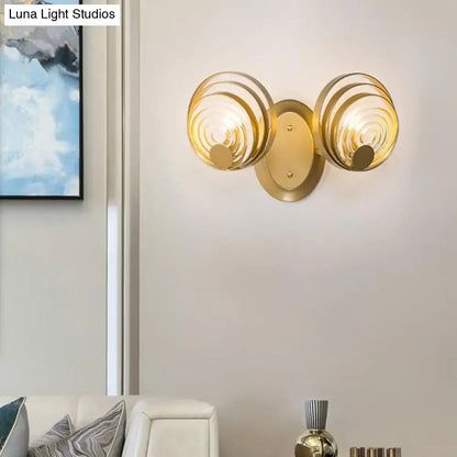 Modern gold ripple glass wall light for living room light fixture