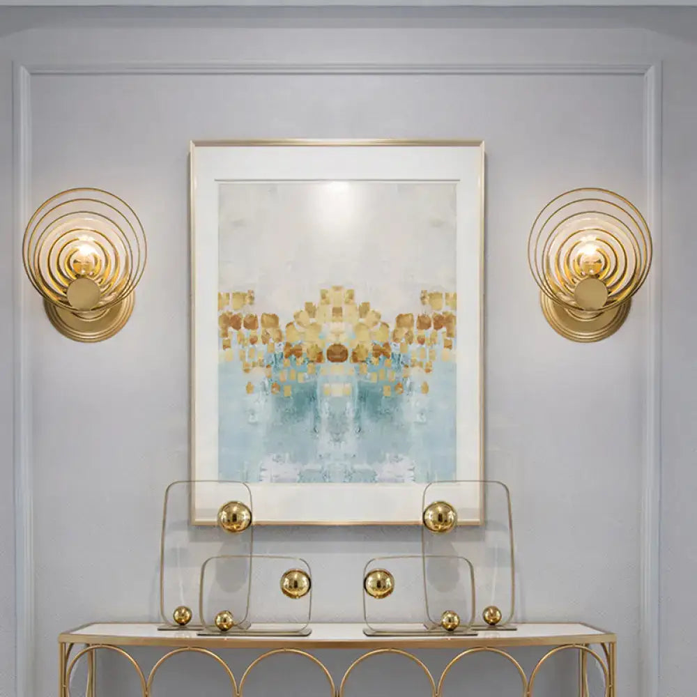 Modern gold ripple glass wall light for living room light fixture