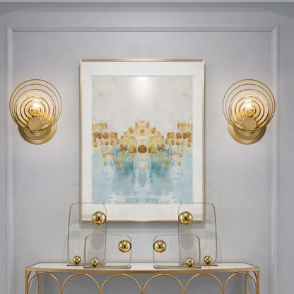 Modern gold ripple glass wall light for living room light fixture