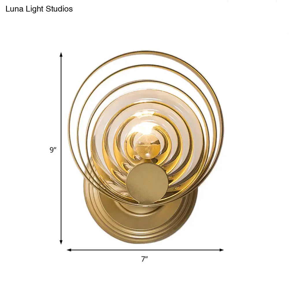 Modern gold ripple glass wall light for living room light fixture