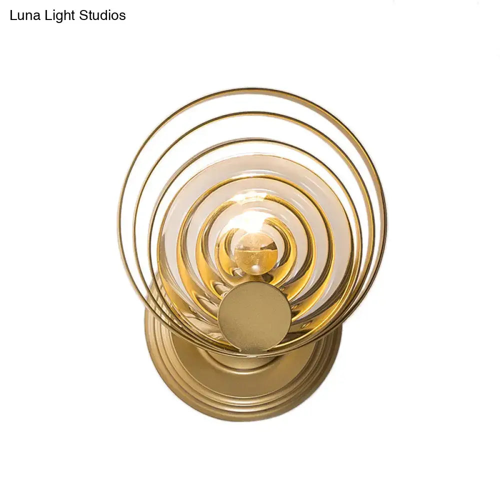 Modern gold ripple glass wall light for living room light fixture