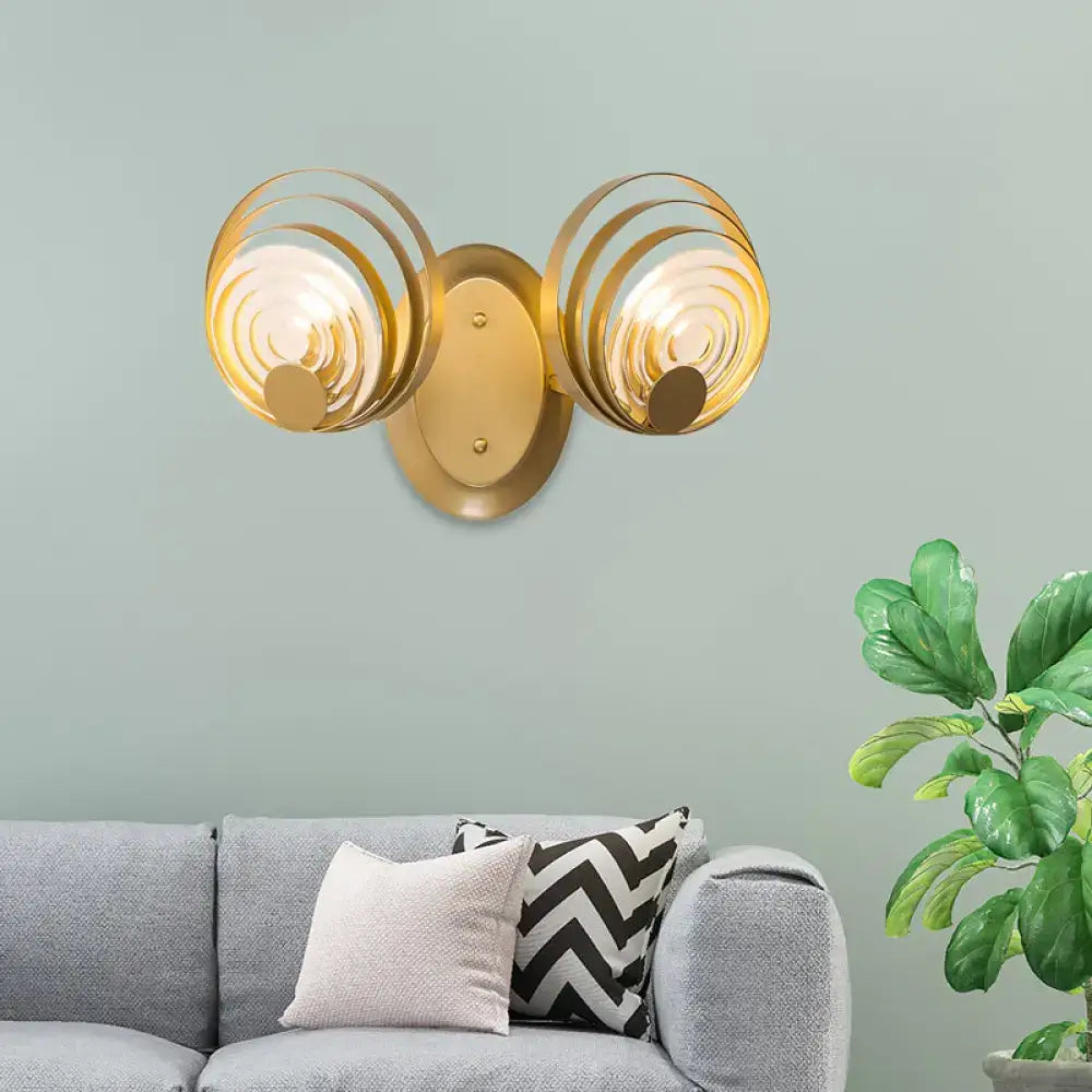 Modern gold ripple glass wall light for living room light fixture