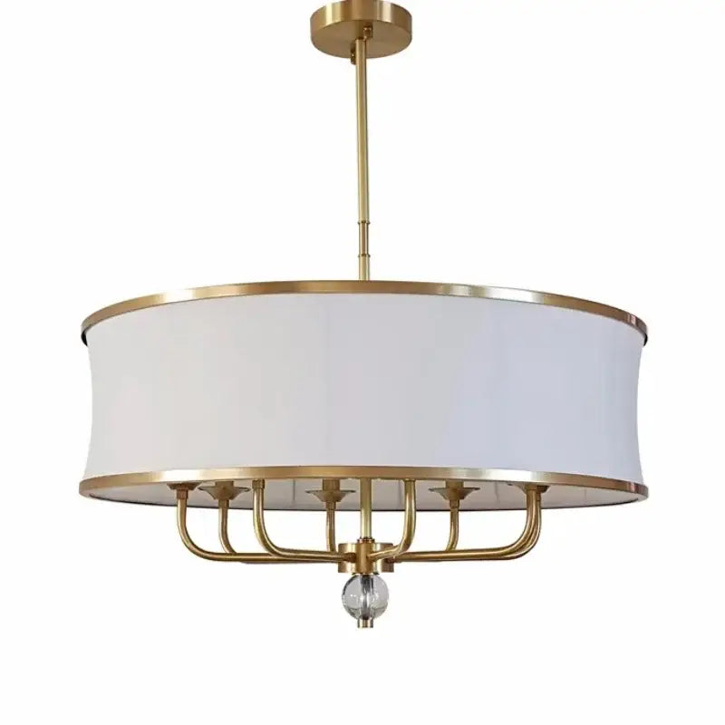 Modern gold rod led chandelier living room with crystal shade