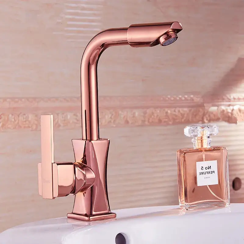 Modern gold & rose gold brass basin faucet bathroom mixer